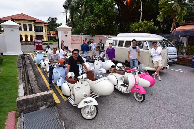 custom Vespa sidecar fiberglass Indonesia by Scooter99 with vintage design