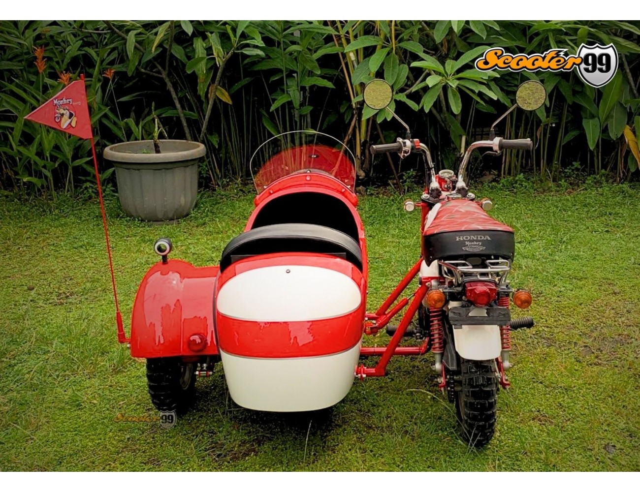 Sidecar Kit for Honda Monkey – Red & White Classic Edition | Scooter99
