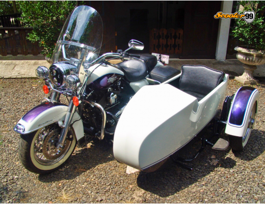 Sidecar Kit for Harley Davidson White Classic Vintage Edition