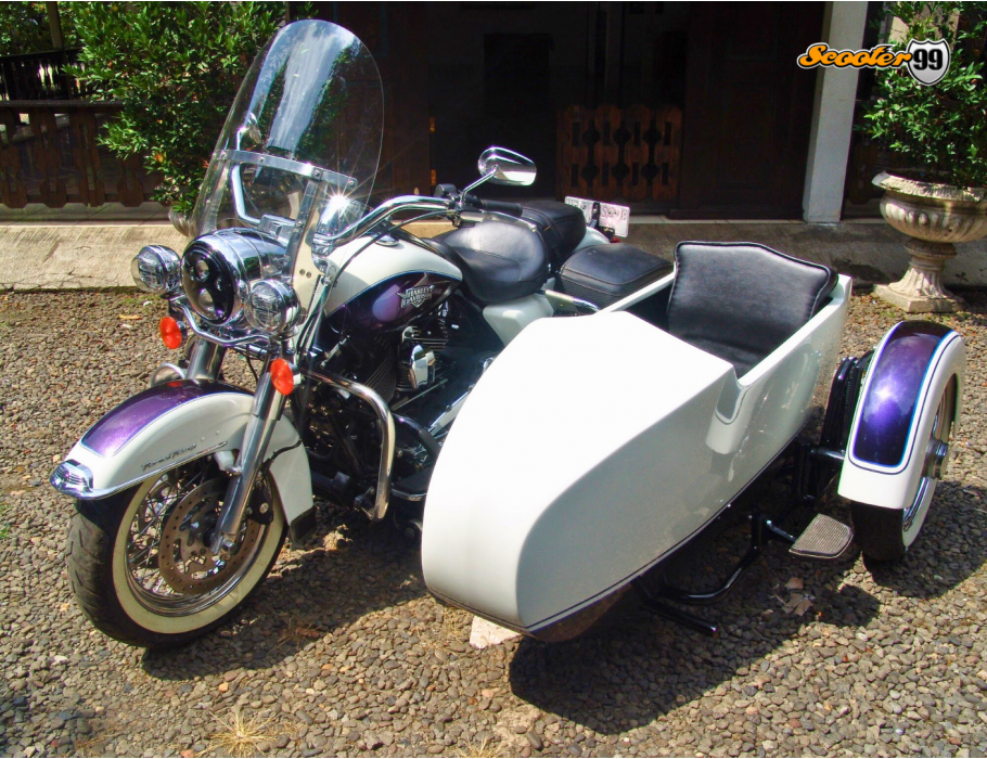 Sidecar Kit for Harley Davidson White Classic Vintage Edition